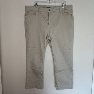 NYJD Ankle Jeans Women's 18W Stretch Cream 5-Pocket